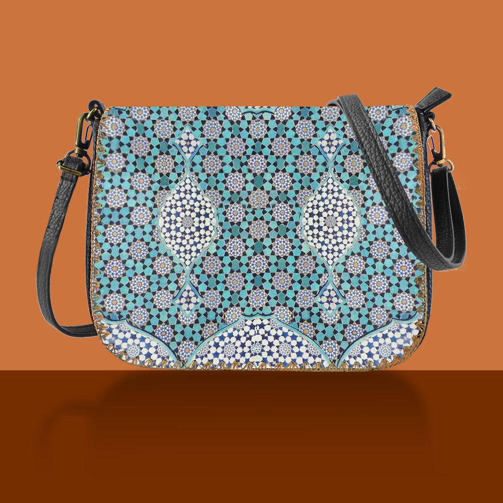 Moroccan theme printed vegan leather bags by 