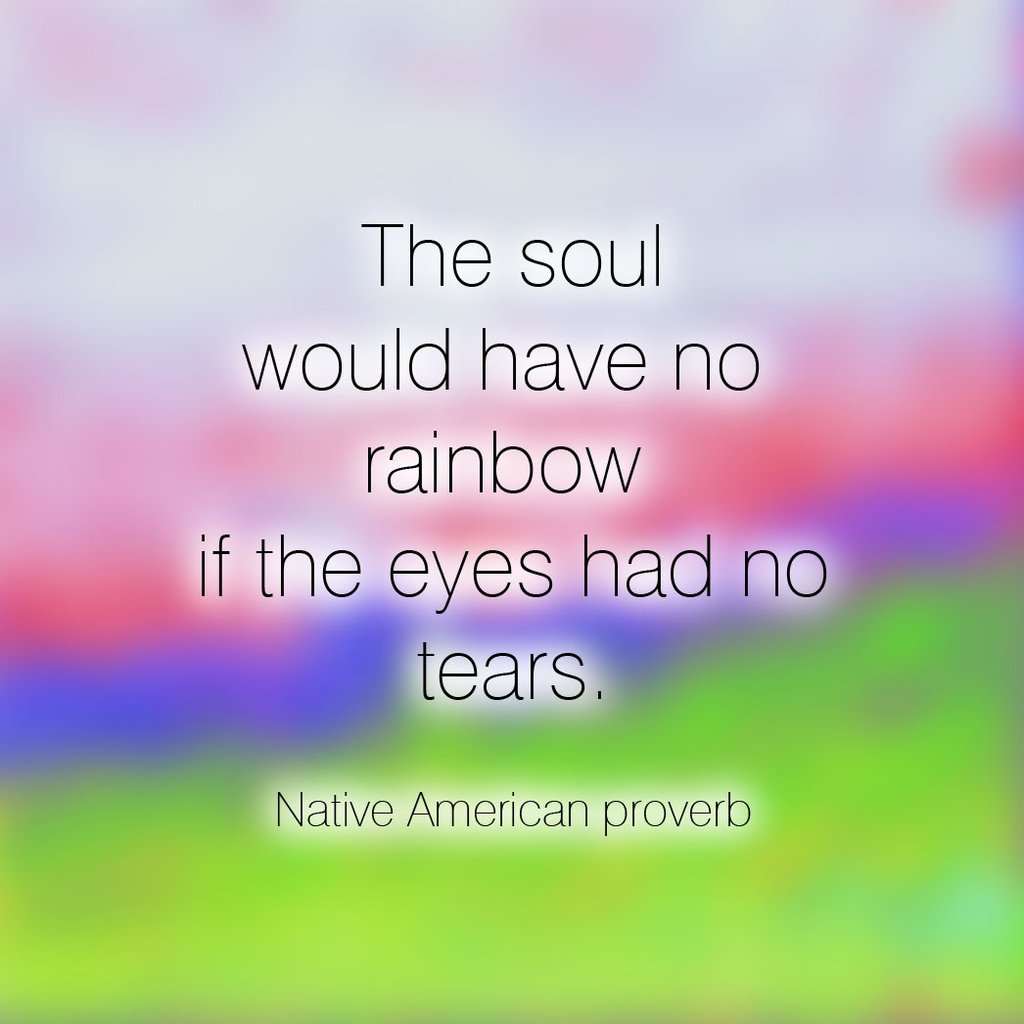 The soul would have no rainbow if the eyes had no tears.