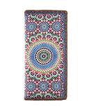 Moroccan print faux leather wallet