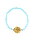 Reversible charm glass beads stretch bracelet-Anchor v.s. hope - Mlavi vegan leather