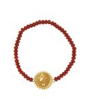 Reversible charm glass beads stretch bracelet-Seahorse v.s. strength