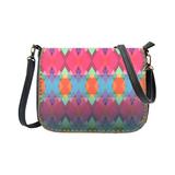 Aztec print vegan faux leather cross body bag