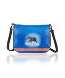 Whimsical elephant print faux leather cross body bag