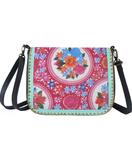 Mexican oilcloth inspired floral print faux leather cross body bag - Mlavi
 - 1