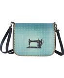 Retro sewing machine & scissor print faux leather cross body bag - Mlavi
 - 1