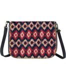 Aulia Ikat print faux leather cross body bag