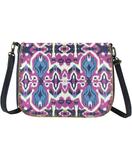 Azzahra Ikat print faux leather cross body bag