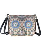 Sabrina Moroccan print faux leather cross body bag