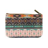 Aztec print vegan faux leather small pouch coin purse