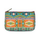 Aztec print vegan faux leather small pouch coin purse