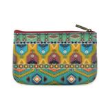 Aztec print vegan faux leather small pouch coin purse