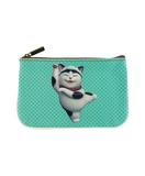 Dancing money money come to me cat faux leather printed pouch - Mlavi
 - 1