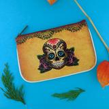 Shop Mlavi Tattoo style sugar skull vegan leather small pouch / coin purse