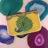 Shop Mlavi Tattoo style peacock vegan leather small pouch / coin purse