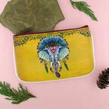 Shop Mlavi Tattoo style tribal elephant vegan leather small pouch / coin purse