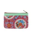 Sara Mexican oilcloth inspired floral print faux leather pouch - Mlavi vegan leather