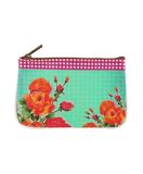 Renata Mexican oilcloth inspired floral print faux leather pouch - Mlavi vegan leather