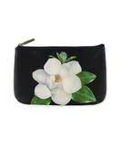 Southern magonlia flower print faux leather pouch