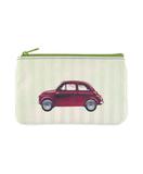 Retro Fiat car print faux leather pouch - Mlavi vegan leather