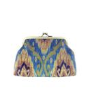 Adinda Ikat print faux leather kiss lock frame coin purse