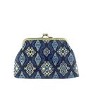 Aisyah Ikat print faux leather kiss lock frame coin purse