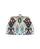 Annisa Ikat print faux leather kiss lock frame coin purse