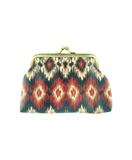 Aulia Ikat print faux leather kiss lock frame coin purse