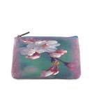 Poetic photography and inspiration quote faux leather pouch-cherry blossom