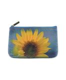Poetic photography and inspiration quote faux leather pouch-sunflower