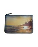 Poetic photography and inspiration quote faux leather pouch-sunset beach