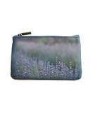 Poetic photography and inspiration quote faux leather pouch-lavender field & butterfly