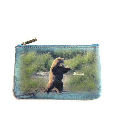 Poetic photography and inspiration quote faux leather pouch-Just dance bear - Mlavi
 - 1