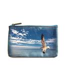 Poetic photography and inspiration quote faux leather pouch-sea bird & pearl