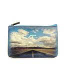 Poetic photography and inspiration quote faux leather pouch-long road & hot air balloon - Mlavi
 - 1