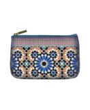 Moroccan print faux leather pouch