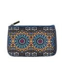 Moroccan print faux leather pouch