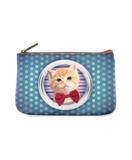 Kawaii cat faux/vegan leather printed pouch