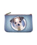 Kawaii dog faux/vegan leather printed pouch