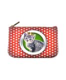 Kawaii cat faux/vegan leather printed pouch