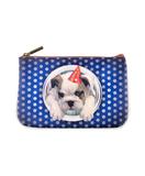 Kawaii dog faux/vegan leather printed pouch