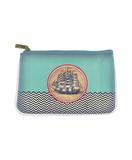 Brigantine sailing ship print faux leather pouch