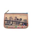 Vintage style New york faux leather pouch-Brooklyn bridge to love
