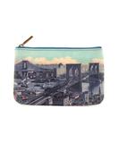Vintage style New york faux leather pouch-bridges - Mlavi vegan leather