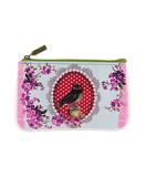 Owl print faux leather pouch