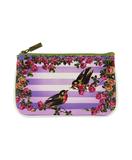 Love birds print faux leather pouch