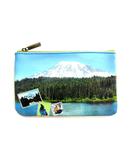 Seattle faux leather pouch-Mount Rainier
