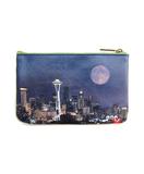 Seattle faux leather pouch-city skyline - Mlavi vegan leather