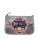 Vintage style San Francisco faux leather pouch