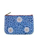 Vintage style Blue & white lotus porcelain pattern print faux leather pouch