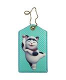 Dancing money money come to me cat faux leather luggage tag - Mlavi

